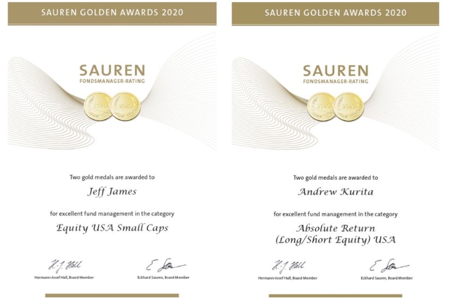 Sauren Golden Awards 2020 for Jeff James and Andrew Kurita