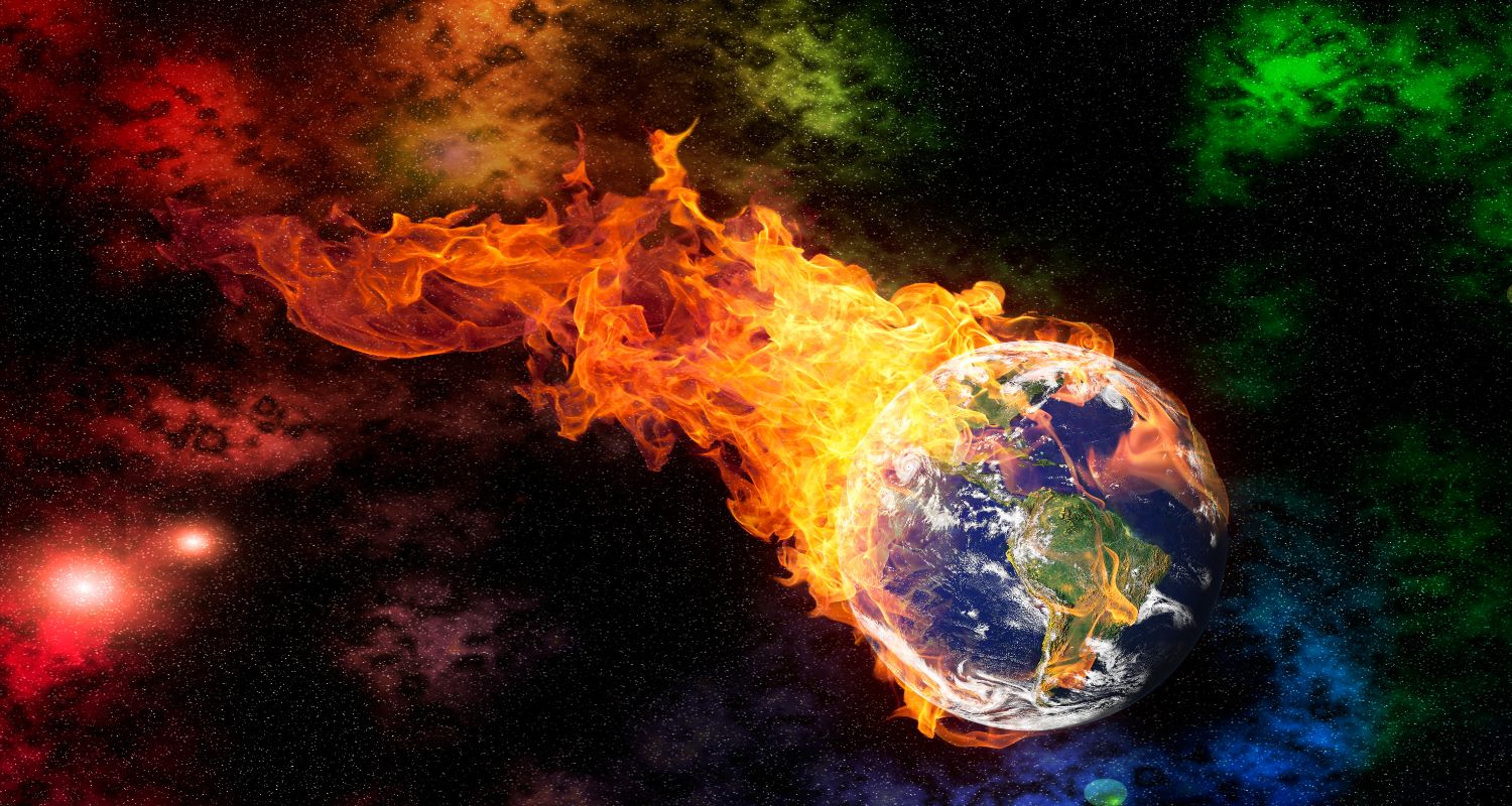 Visualization of the burning Earth seen from space