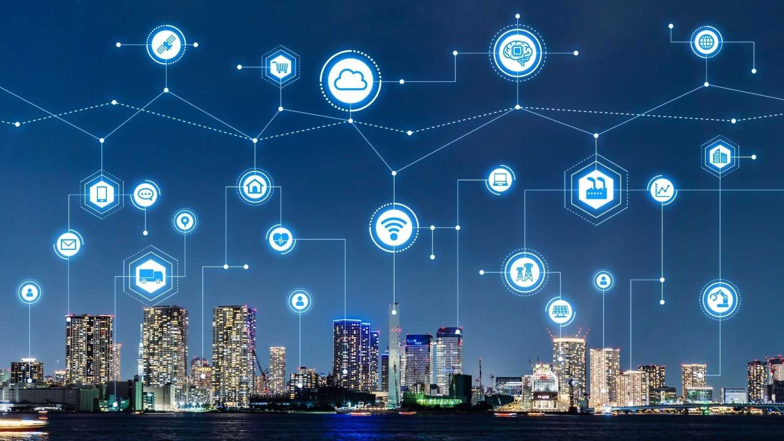 Icon map visualization over the city